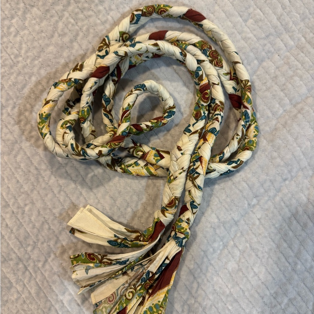Rhode Boho Braided Belt in Cream and Multicolor for Ella Dress